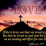 1 John 4:10 – Love of God Wallpaper Christian Background