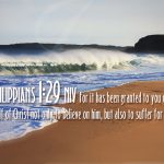 Philippians 1:29 – Suffer for Him Wallpaper Christian Background