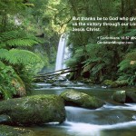 1 Corinthians 15:57 – He Gives Us Victory Wallpaper Christian Background