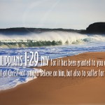Philippians 1:29 – Suffer For Him Wallpaper Christian Background