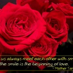 Christian Quote: Smile And Love by Mother Teresa Wallpaper Christian Background