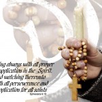 Bible Verse: Ephesian 6:18 Rosary Prayer Wallpaper Christian Background