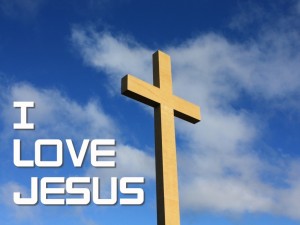 I Love Jesus – Big Cross Papel de Parede Imagem