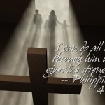 Bible Verse: Philippians 4:13 Cross And Light Wallpaper Christian Background