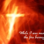 Psalm 39:3 – Cross And Fire Wallpaper Christian Background