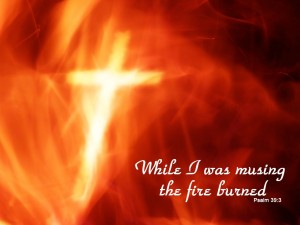 Psalm 39:3 – Cross And Fire Papel de Parede Imagem