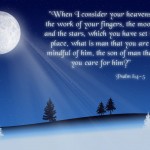 Bible Verse: Psalm 8:4-5 On Winter Background Wallpaper Christian Background