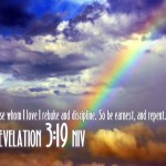 Bible Verse: Revelation 3:19 Rainbow Wallpaper Christian Background