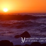 Luke 7:50 – Go in Peace Wallpaper Christian Background