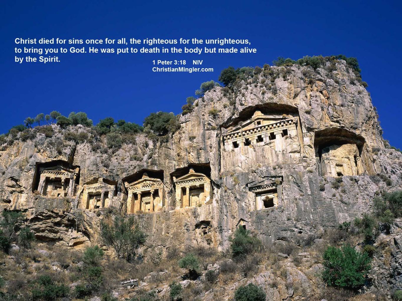 Christian wallpaper 1 Peter 3:18