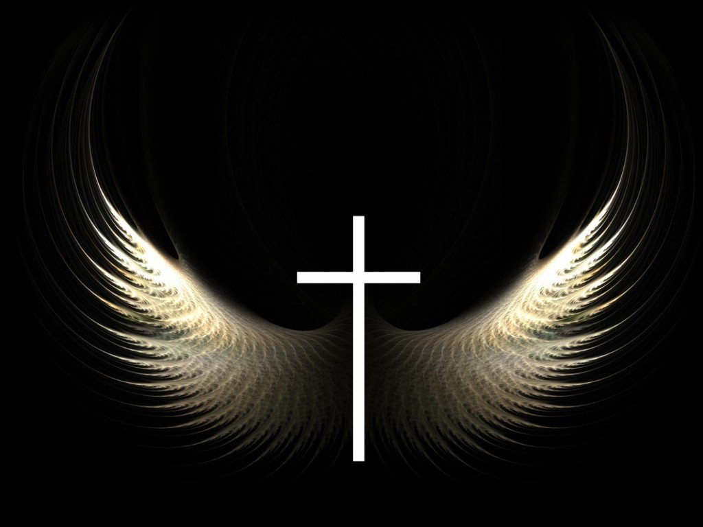 Christian wallpaper Cross and Wings