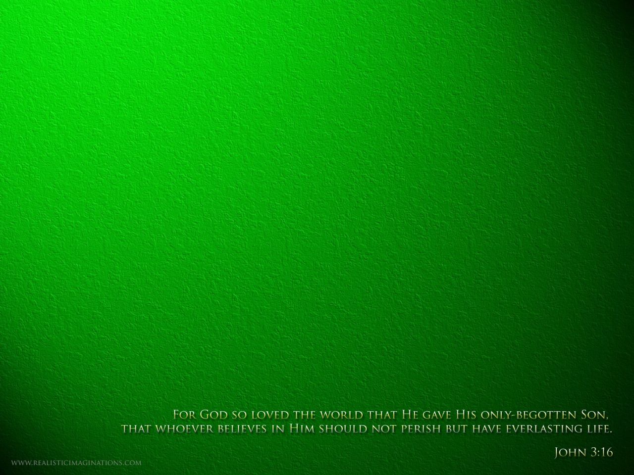 Christian wallpaper John 3:16 - Green