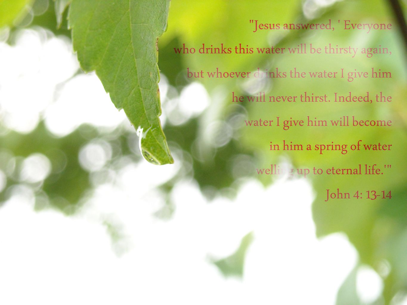 Christian wallpaper John 4:13-14