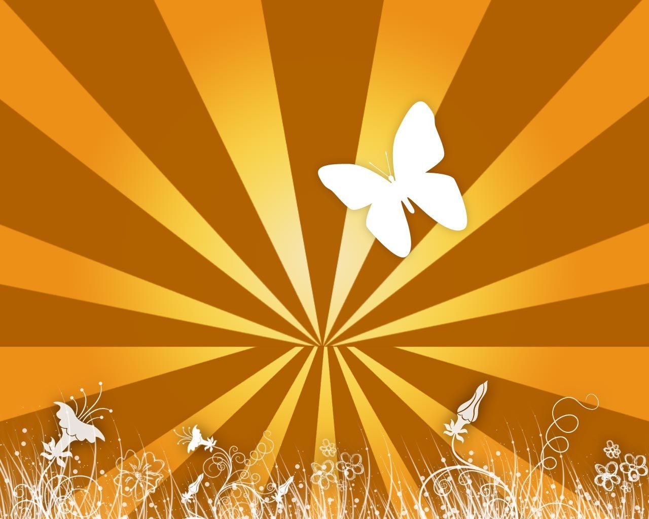 Christian wallpaper Orange skies and butterflies