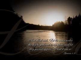 Genesis 1:9 christian wallpaper, christian background