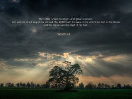 Nahum 1:3 christian wallpaper, christian background