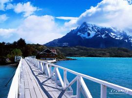 Bridge on crystal lake christian wallpaper, christian background
