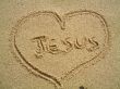 Details for the 'Jesus in the sand' free image, background, wallpaper