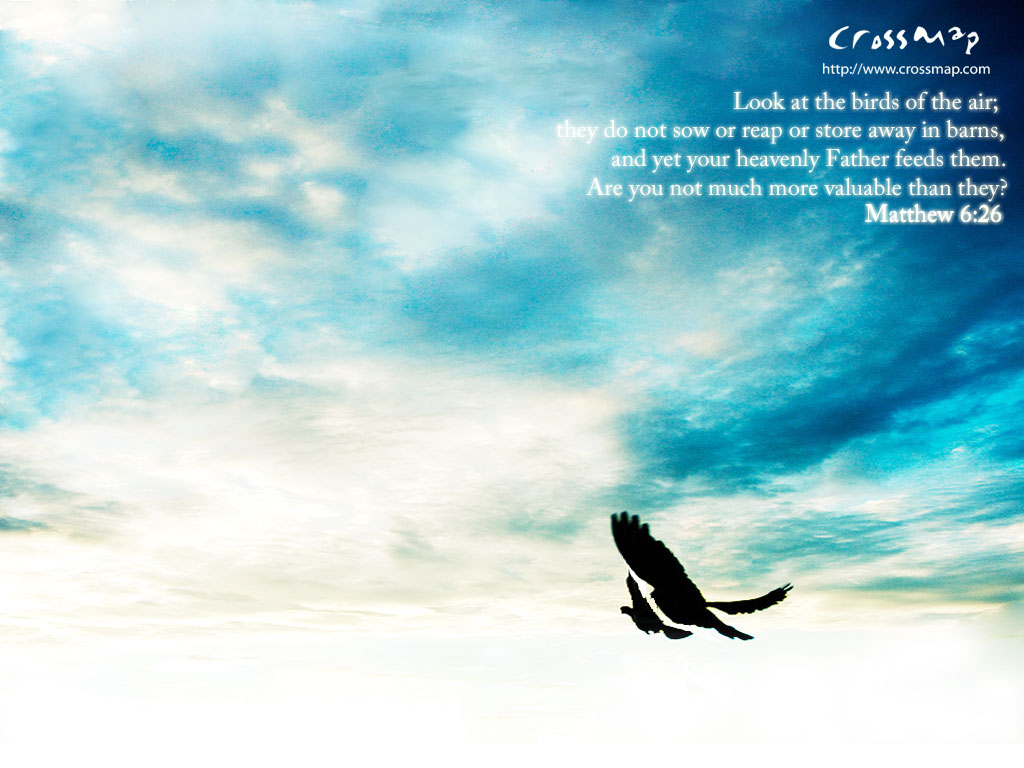 Matthew 6:26 – The Birds of The Air christian wallpaper free download. Use on PC, Mac, Android, iPhone or any device you like.