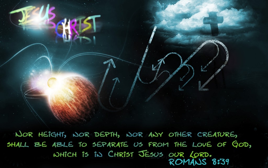 ROMANS 8:39 – Love of God christian wallpaper free download. Use on PC, Mac, Android, iPhone or any device you like.