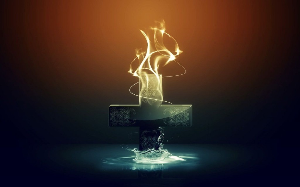 Cross, Fire and Water christian wallpaper free download. Use on PC, Mac, Android, iPhone or any device you like.