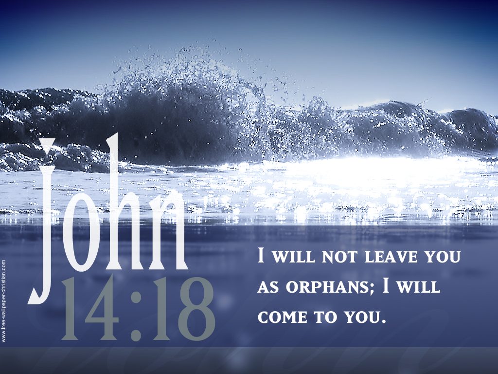 John 14:18 – Will Not Leave christian wallpaper free download. Use on PC, Mac, Android, iPhone or any device you like.
