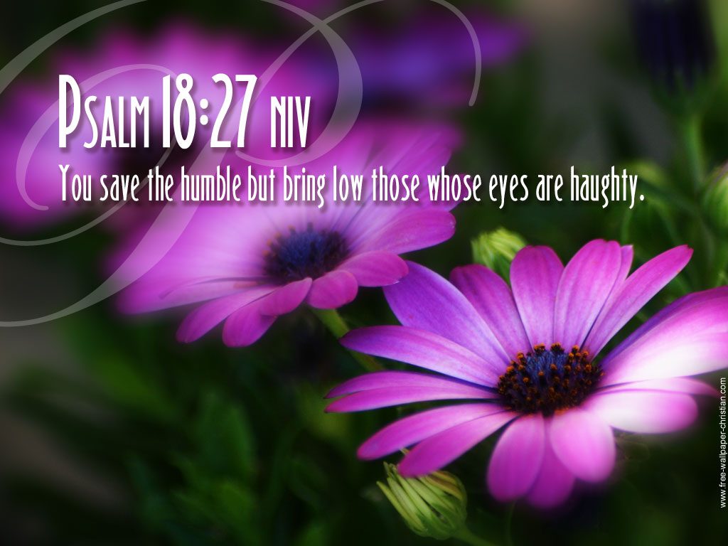 Psalm 18:27 – He Saves The Humble christian wallpaper free download. Use on PC, Mac, Android, iPhone or any device you like.
