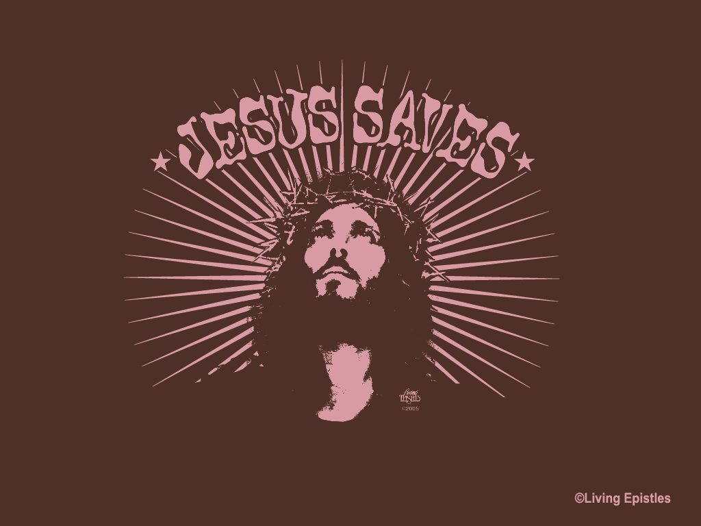 Christian Graphic: Jesus Saves christian wallpaper free download. Use on PC, Mac, Android, iPhone or any device you like.