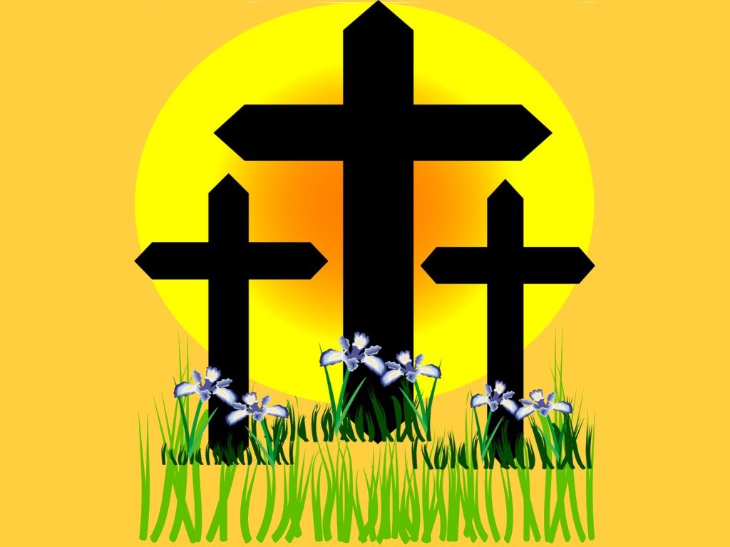 Christian Graphic: 3 Crosses christian wallpaper free download. Use on PC, Mac, Android, iPhone or any device you like.