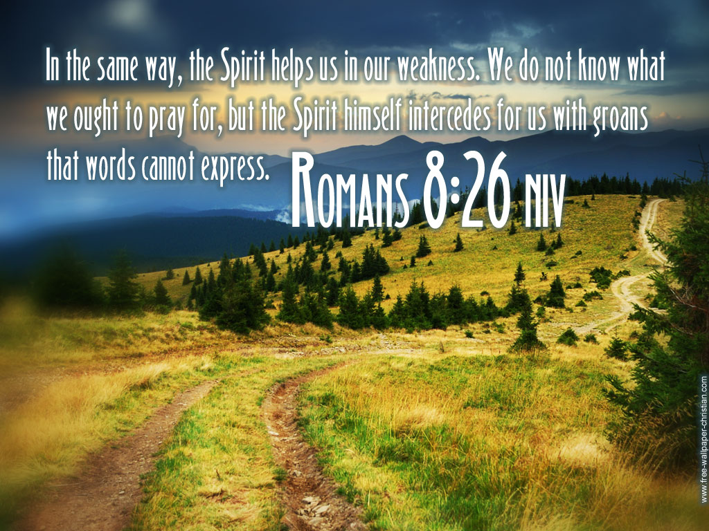 Romans 8:26 – The Spirit christian wallpaper free download. Use on PC, Mac, Android, iPhone or any device you like.