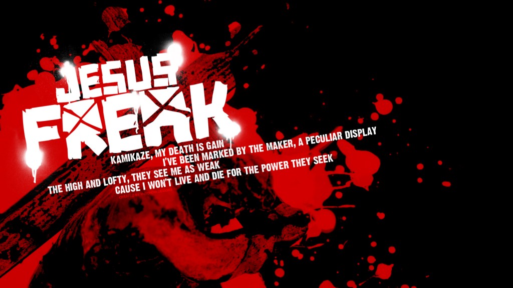 Christian Graphic: Jesus Freak Black And Red christian wallpaper free download. Use on PC, Mac, Android, iPhone or any device you like.
