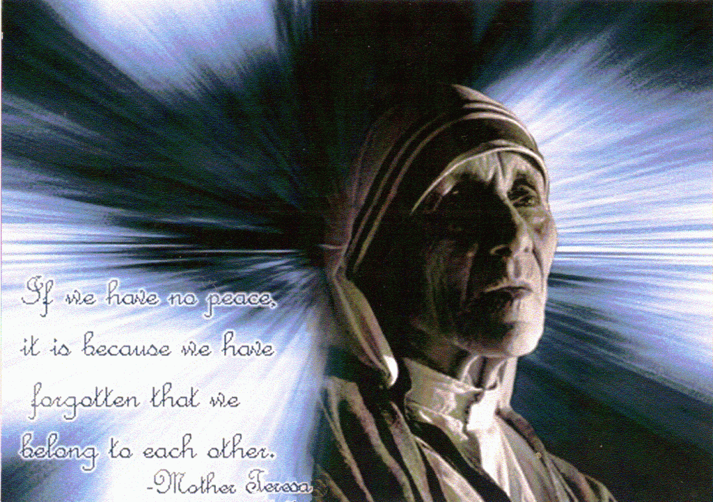 Peace Quote by Mother Teresa christian wallpaper free download. Use on PC, Mac, Android, iPhone or any device you like.