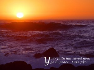 Luke 7:50 – Go in Peace Wallpaper