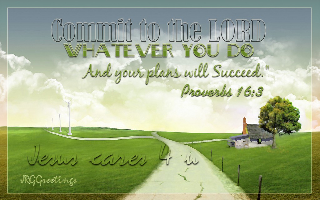 Proverbs 16:3 – Commit To The Lord christian wallpaper free download. Use on PC, Mac, Android, iPhone or any device you like.