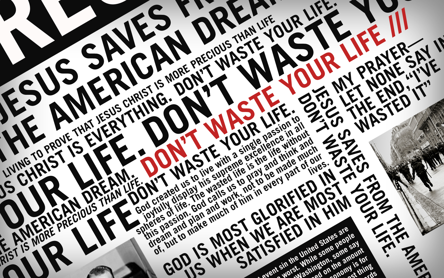 ... not Waste Your Life Wallpaper - Christian Wallpapers and Backgrounds